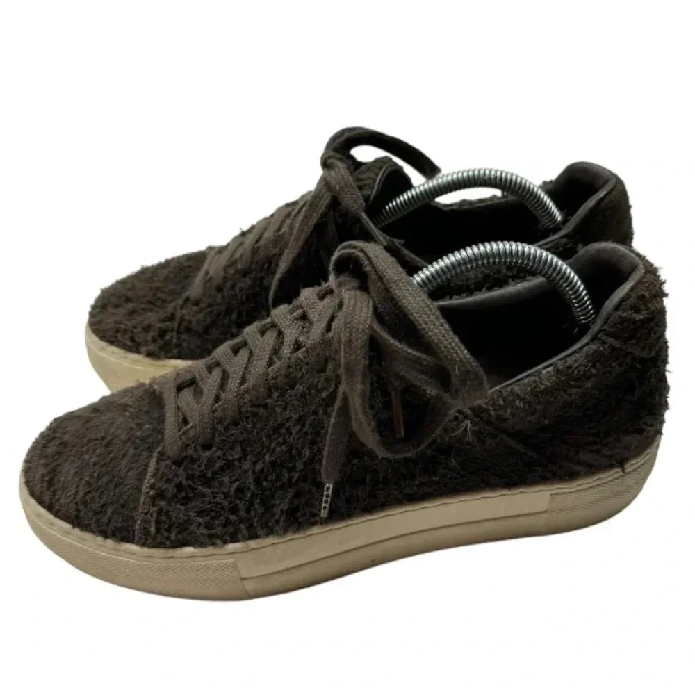 Helmut Lang Distressed Suede Platform Sneakers